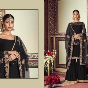 Embroidered Georgette Pakistani Suit in Black