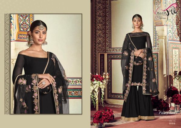 Embroidered Georgette Pakistani Suit in Black