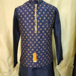 Blue Kurta set with Vest