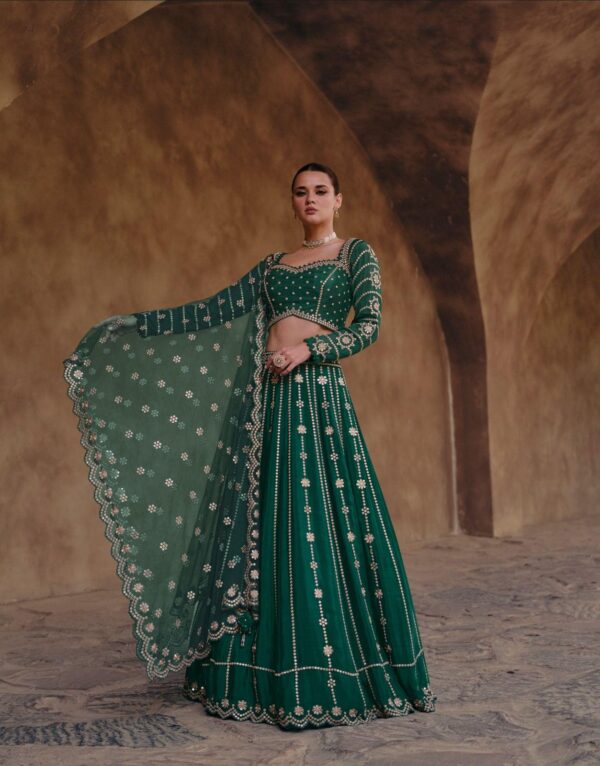 Bridesmaid Lehangas (New Collection) - Emrald Green - Image 3