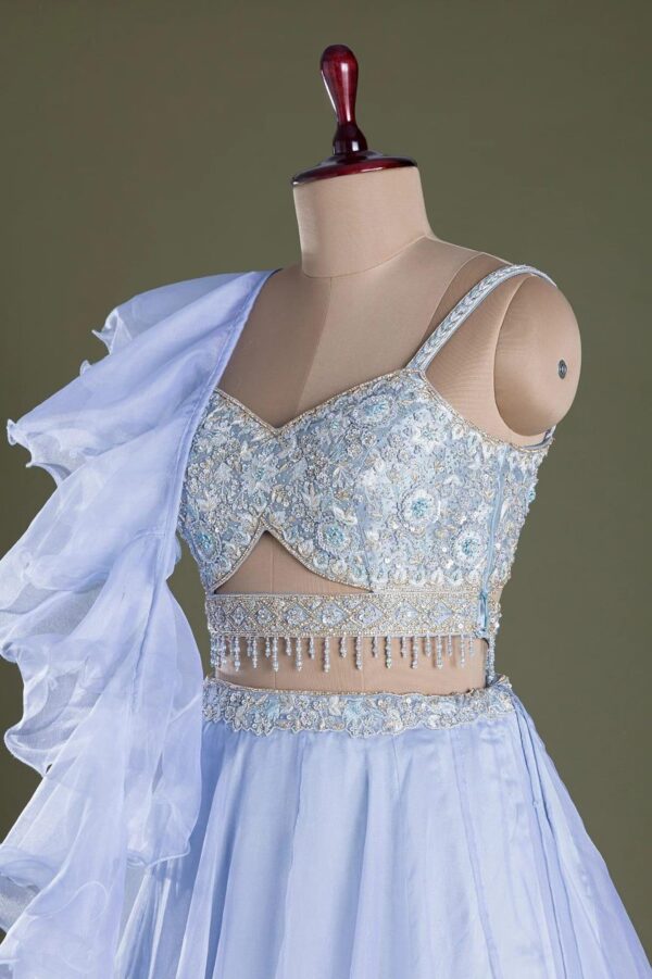 Bridesmaid Lehangas (New Collection) - Light Blue - Image 2