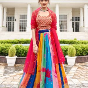 Bridesmaid Lehangas (New Collection) - Red with Multi Color