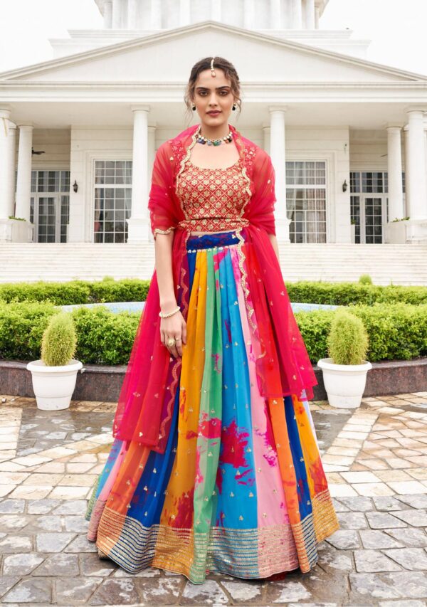Bridesmaid Lehangas (New Collection) - Red with Multi Color