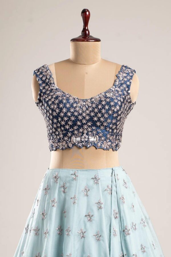 Bridesmaid Lehangas (New Collection) - Royal Blue with Light Blue - Image 2