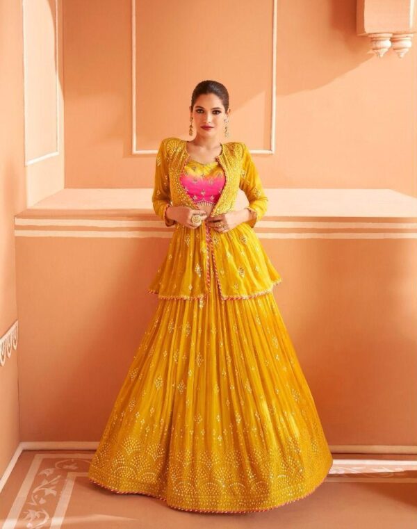 Bridesmaid Lehangas (New Collection) - Yellow with Pink