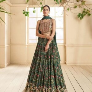 Cocktail Lehangas (2024 Collection) - Dark Green