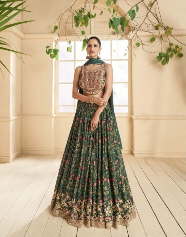 Cocktail Lehangas (2024 Collection) - Dark Green