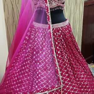 Cocktail Lehangas (2024 Collection) - Dark Pink