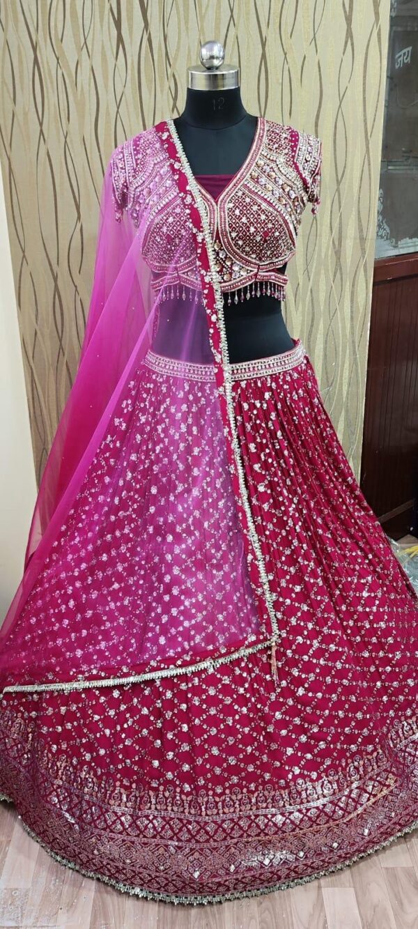 Cocktail Lehangas (2024 Collection) - Dark Pink