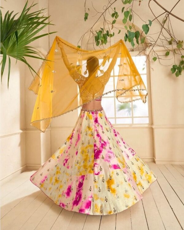 Cocktail Lehangas (2024 Collection) - Off White with Yellow
