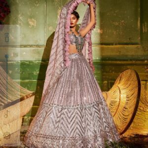 Cocktail Lehangas (2024 Collection) - Pink with Silver