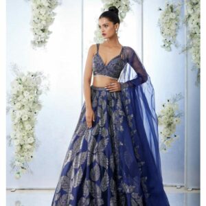Cocktail Lehangas (2024 Collection) - Royal Blue with Silver