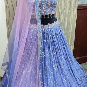 Cocktail Lehangas (2024 Collection) - Sky Blue