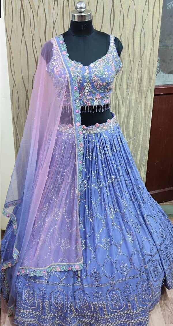 Cocktail Lehangas (2024 Collection) - Sky Blue