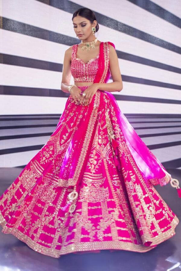 Engagement Lehangas (2024 Collection) - Bright Pink - Image 2