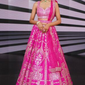 Engagement Lehangas (2024 Collection) - Bright Pink