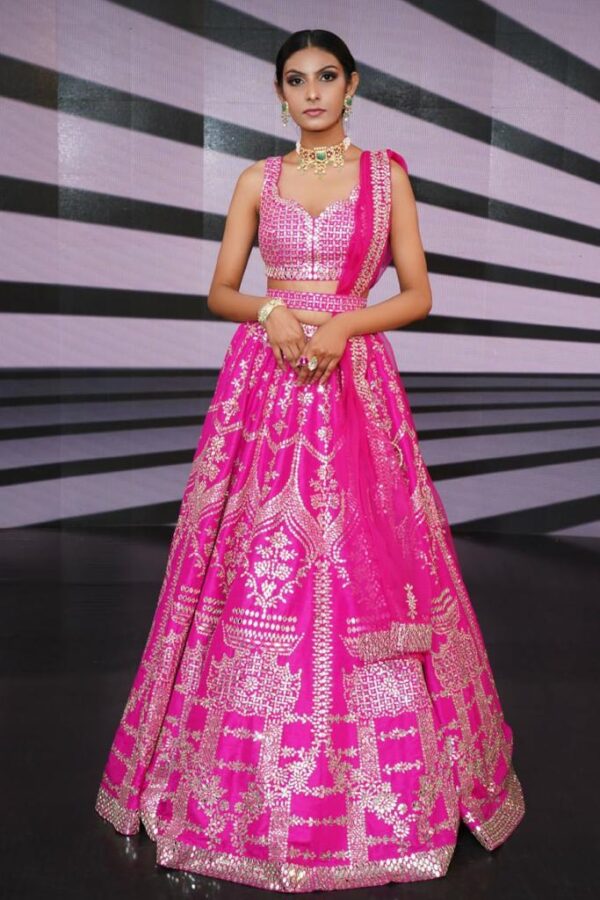 Engagement Lehangas (2024 Collection) - Bright Pink