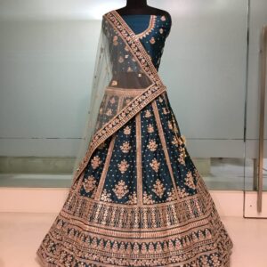 Engagement Lehangas (2024 Collection) - Royal Blue with Golden
