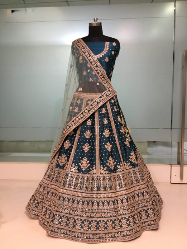 Engagement Lehangas (2024 Collection) - Royal Blue with Golden