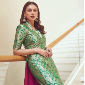Fusion Attire (New Collection) - Green with Golden