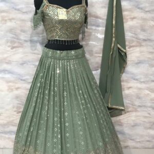 Mehndi Lehanga (2024 Collection) - Dull Green