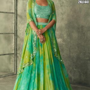 Mehndi Lehanga (2024 Collection) - Light Green with Parrot Green