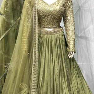 Mehndi Lehanga (2024 Collection) - Mehndi Color