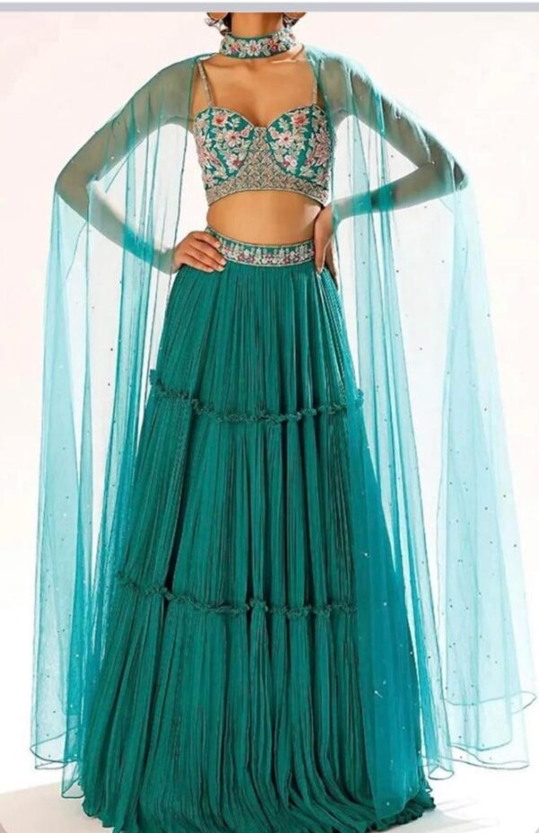 Mehndi Lehanga (2024 Collection) - Sea Green