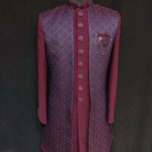 Mens Wear (New Collection) 2024 - Maroon Jamawar Design