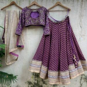 Partywear Lehanga (2024 Collection) - Plum Purple